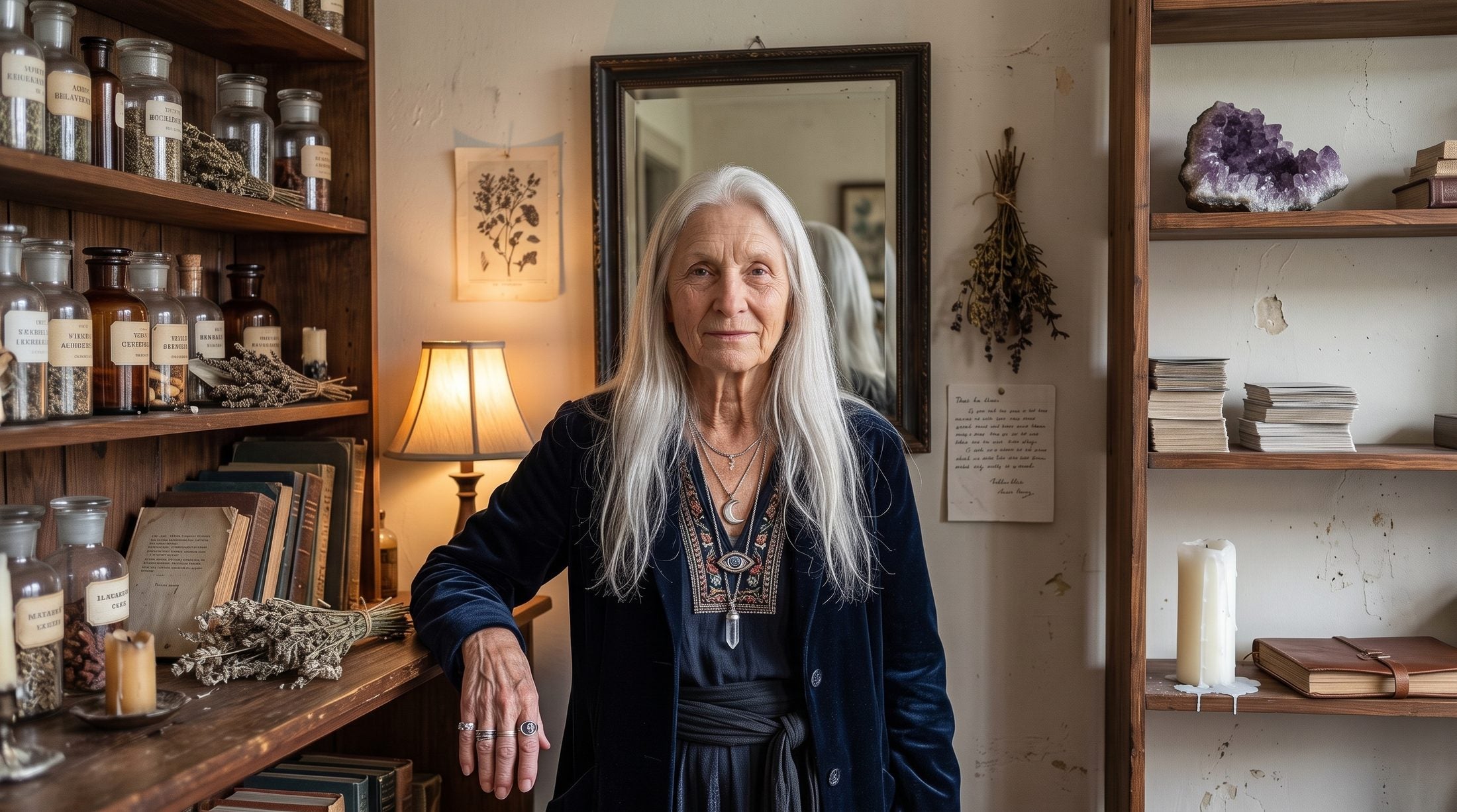 Mother Joy in her workroom